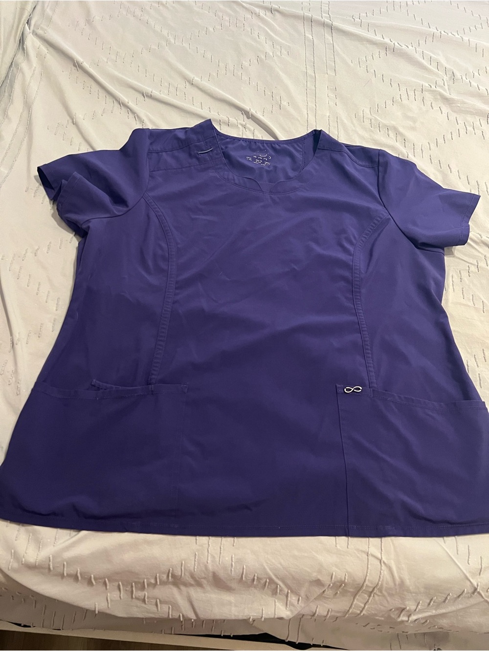 Cherokee Infinity Purple Scrub Set 2X Top XL Pants Stretch